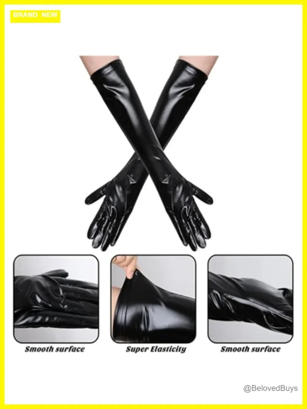 Women's Faux Leather Long Gloves Party Patent Sexy Elegant 53cm
